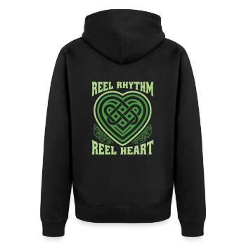 Danse Irlandaise Irischer Tanz - Veste à capuche bio Premium Unisexe - noir - Dos - Nico (187cm)