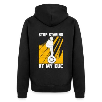 EUC Monowheel - Unisex Premium Organic Zip Hoodie - black - Back - Nico (187cm)