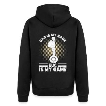 EUC Monowheel - Unisex Premium Organic Zip Hoodie - black - Back - Nico (187cm)