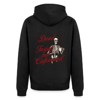Halloween Coffee Lover Skeleton Coffee Design - Unisex Premium Organic Zip Hoodie - black - Back - Nico (187cm)