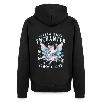 Fee Fairy Fairycore - Unisex Premium Organic Zip Hoodie - black - Back - Nico (187cm)