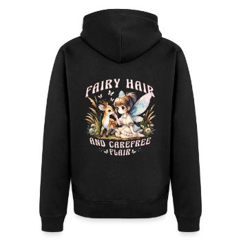 Fee Fairy Fairycore Fairy Hair And Carefree Flair - Unisex Premium Organic Zip Hoodie - black - Back - Nico (187cm)