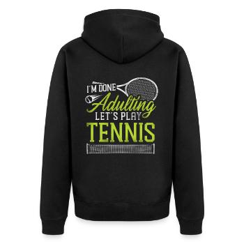 drôle de raquette de joueur de tennis je suis - Veste à capuche bio Premium Unisexe - noir - Dos - Nico (187cm)