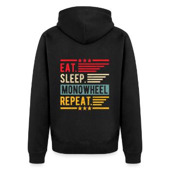EUC Monowheel - Unisex Premium Organic Zip Hoodie - black - Back - Nico (187cm)