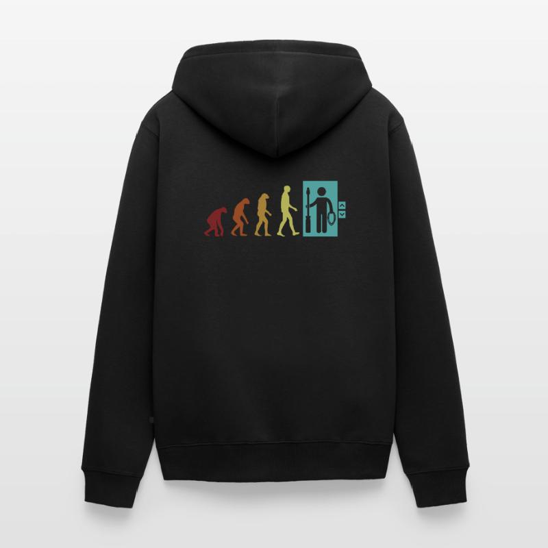 Elevator Technician Evolution Inspector Elevator Unisex Premium Organic Zip Hoodie