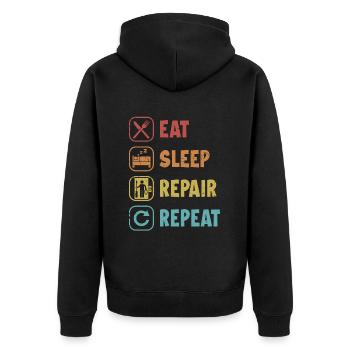 Eat Sleep Réparation Répétition Technicien Réparation - Veste à capuche bio Premium Unisexe - noir - Dos - Nico (187cm)