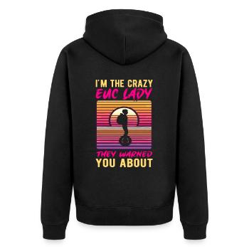 EUC Monowheel - Unisex Premium Organic Zip Hoodie - black - Back - Nico (187cm)