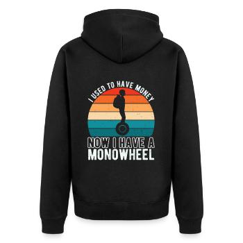 EUC Monowheel - Unisex Premium Organic Zip Hoodie - black - Back - Nico (187cm)