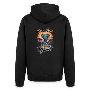 Éléphant créatif de l’éléphant - Veste à capuche bio Premium Unisexe - noir - Dos - Nico (187cm)