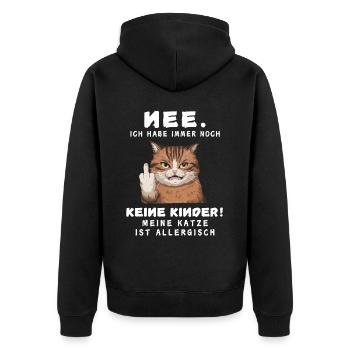 Tshirt chat Drôle Drôle Humour Sarcasme Kitty - Veste à capuche bio Premium Unisexe - noir - Dos - Nico (187cm)
