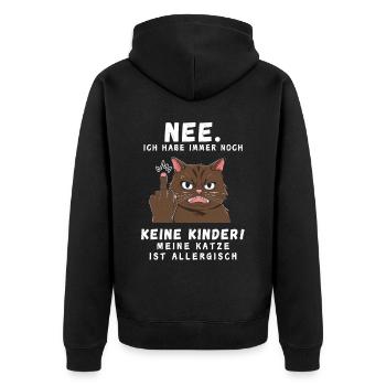 Tshirt chat Drôle Drôle Humour Sarcasme Kitty - Veste à capuche bio Premium Unisexe - noir - Dos - Nico (187cm)
