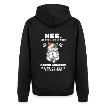 Tshirt chat Drôle Drôle Humour Sarcasme Kitty - Veste à capuche bio Premium Unisexe - noir - Dos - Nico (187cm)