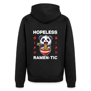Panda Ramen Nouilles Chibi Asia Soupe de nouilles Anime - Veste à capuche bio Premium Unisexe - noir - Dos - Nico (187cm)