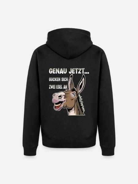 Just nu tittar två åsnor på varandra - Ekologisk premiumluvjack unisex - svart