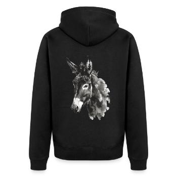 Donkey - Unisex Premium Organic Zip Hoodie - black - Back - Nico (187cm)