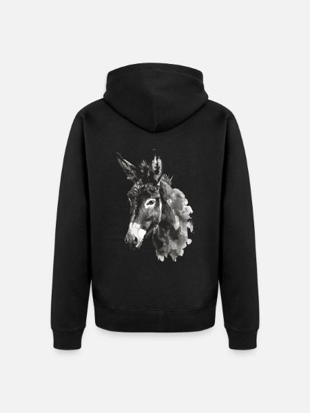 Donkey - Unisex Premium Organic Zip Hoodie - black