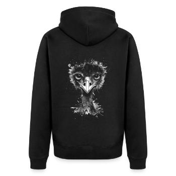 Emu - Unisex Premium Organic Zip Hoodie - black - Back - Nico (187cm)