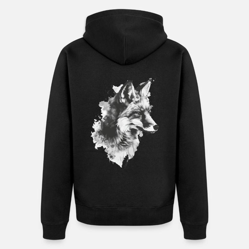 Fuchs - Unisex Premium Bio Zip Hoodie - Schwarz