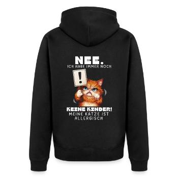 Tshirt chat Drôle Drôle Humour Sarcasme Kitty - Veste à capuche bio Premium Unisexe - noir - Dos - Nico (187cm)