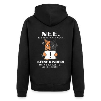 Tshirt chat Drôle Drôle Humour Sarcasme Kitty - Veste à capuche bio Premium Unisexe - noir - Dos - Nico (187cm)