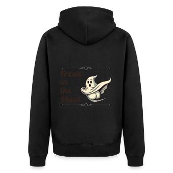 Freak dans la feuille drôle de conception fantôme - Veste à capuche bio Premium Unisexe - noir - Dos - Nico (187cm)
