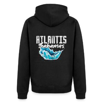 Bahamas - Unisex Premium Bio Zip Hoodie - Schwarz - Hinten - Nico (187cm)