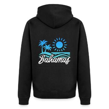 Bahamas Île des Caraïbes Cadeau d’été de l’Atlantique - Veste à capuche bio Premium Unisexe - noir - Dos - Nico (187cm)
