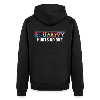 Gleichheit LGBTQ Rainbow Flag LGBTQ Stolz - Unisex Premium Bio Zip Hoodie - Schwarz - Hinten - Nico (187cm)