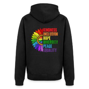 Gleichheit LGBTQ Rainbow Flag LGBTQ Stolz - Unisex Premium Bio Zip Hoodie - Schwarz - Hinten - Nico (187cm)