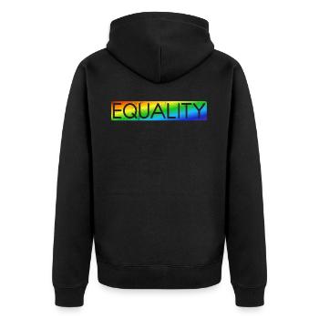 Gleichheit LGBTQ Rainbow Flag LGBTQ Stolz - Unisex Premium Bio Zip Hoodie - Schwarz - Hinten - Nico (187cm)