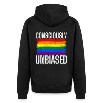 Gleichheit LGBTQ Rainbow Flag LGBTQ Stolz - Unisex Premium Bio Zip Hoodie - Schwarz - Hinten - Nico (187cm)