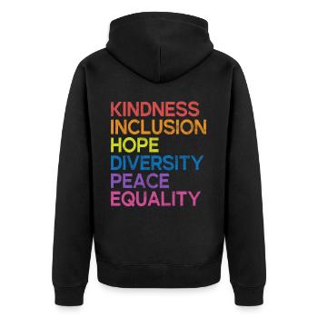 Gleichheit LGBTQ Rainbow Flag LGBTQ Stolz - Unisex Premium Bio Zip Hoodie - Schwarz - Hinten - Nico (187cm)