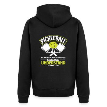 Pickleball, je peux vous l’expliquer - Veste à capuche bio Premium Unisexe - noir - Dos - Nico (187cm)