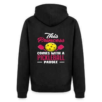 Cette princesse a une batte de pickleball - Veste à capuche bio Premium Unisexe - noir - Dos - Nico (187cm)