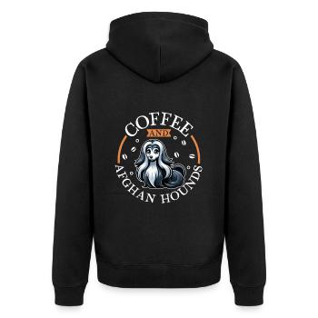Coffee and coffee - Unisex Premium Organic Zip Hoodie - black - Back - Nico (187cm)