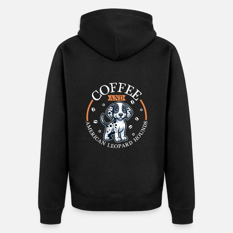 Café et léopard d’Amérique - Veste à capuche bio Premium Unisexe - noir