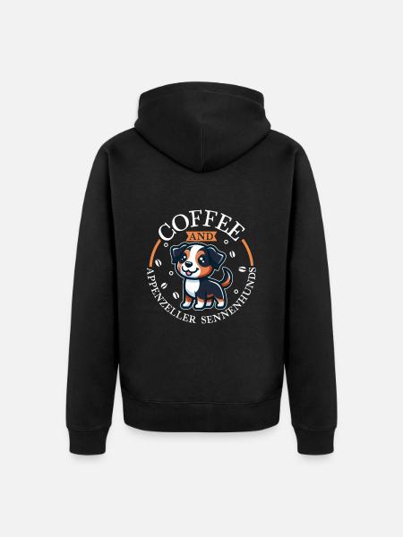 Café et bouvier d’Appenzeller - Veste à capuche bio Premium Unisexe - noir