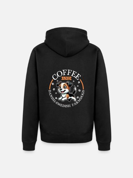 Kaffee und Dansk-Svensk Gårdshund - Unisex Premium Organic Zip Hoodie - black