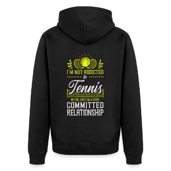 drôle de raquette de joueur de tennis je ne suis pas - Veste à capuche bio Premium Unisexe - noir - Dos - Nico (187cm)