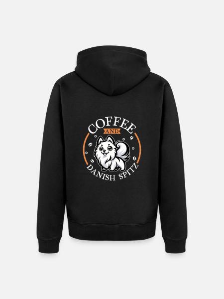 Coffee and Danish Spitz - Unisex Premium Organic Zip Hoodie - black