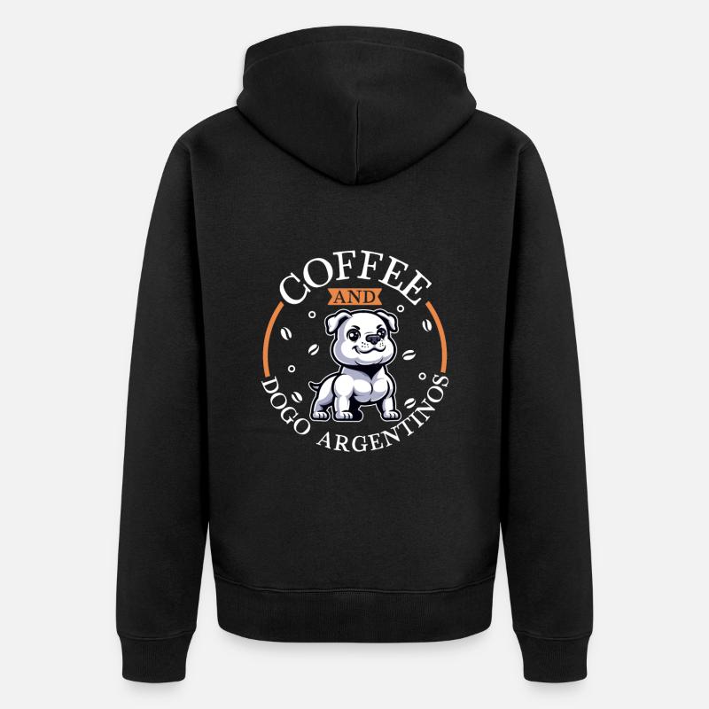 Café et Dogue Argentin - Veste à capuche bio Premium Unisexe - noir