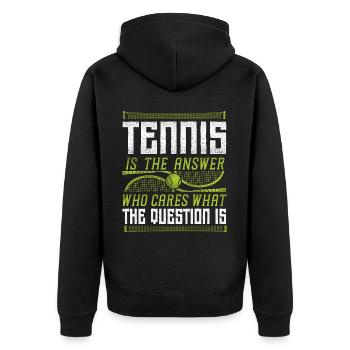 Drôle de joueur de tennis Raquette Tennis - Veste à capuche bio Premium Unisexe - noir - Dos - Nico (187cm)