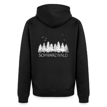 Vintage Black Forest - Unisex Premium Organic Zip Hoodie - black - Back - Nico (187cm)