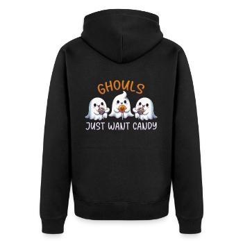 Les goules veulent juste des bonbons - Veste à capuche bio Premium Unisexe - noir - Dos - Nico (187cm)