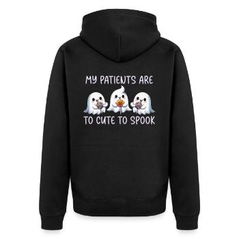 Mes patients sont trop mignons pour effrayer - Veste à capuche bio Premium Unisexe - noir - Dos - Nico (187cm)