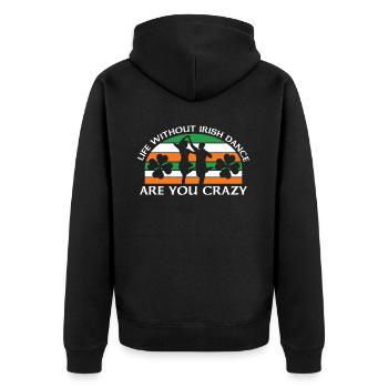 Irish Dance Irischer Tanz - Unisex Premium Bio Zip Hoodie - Schwarz - Hinten - Nico (187cm)