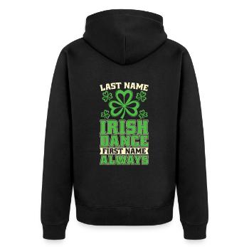 Irish Dance Irischer Tanz - Unisex Premium Bio Zip Hoodie - Schwarz - Hinten - Nico (187cm)