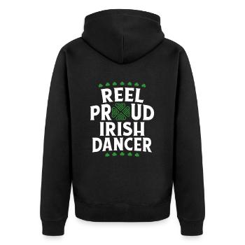 Irish Dance Irischer Tanz - Unisex Premium Bio Zip Hoodie - Schwarz - Hinten - Nico (187cm)