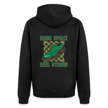 Irish Dance Irischer Tanz - Unisex Premium Bio Zip Hoodie - Schwarz - Hinten - Nico (187cm)