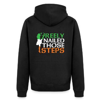 Danse Irlandaise Irischer Tanz - Veste à capuche bio Premium Unisexe - noir - Dos - Nico (187cm)